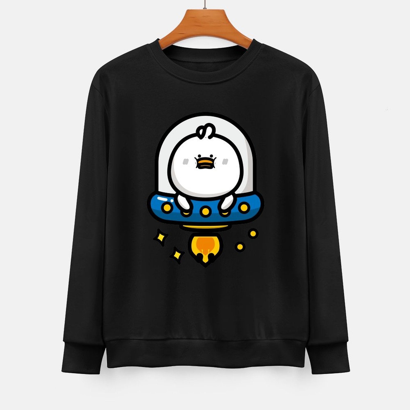 Front Patterned Long Sleeve TopLooseFit Sleek